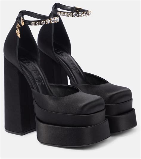 black versace platforms|Versace platform heels outfit.